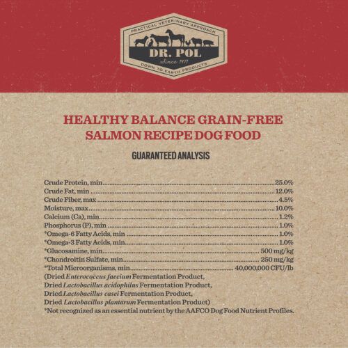 Walmart LID Healthy Balance Grain-Free Salmon Recipe Dog Food Guaranteed Analysis