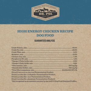 Walmart LID High Energy Chicken Recipe Dog Food Guaranteed Analysis