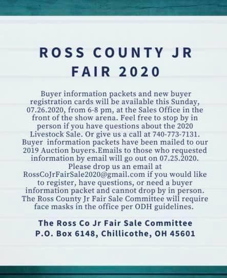 Ross County Jr Fair virtual 2020 details