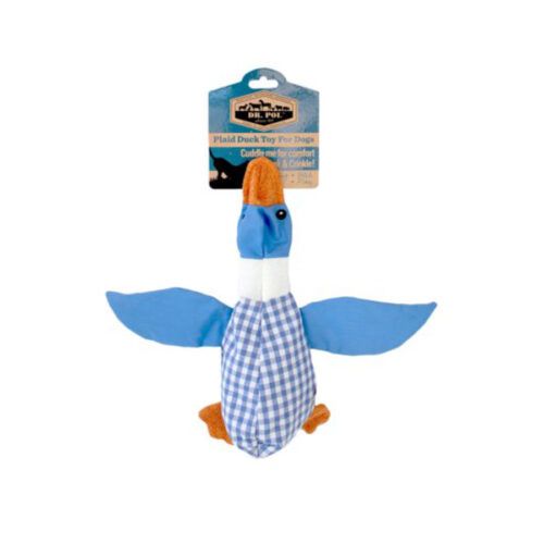 Dr. Pol Plush Squawking Plaid Duck, Blue