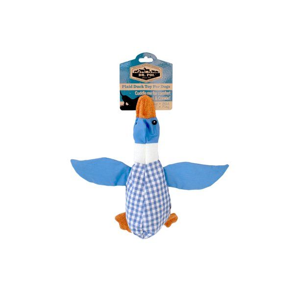 Dr. Pol Plush Squawking Plaid Duck, Blue