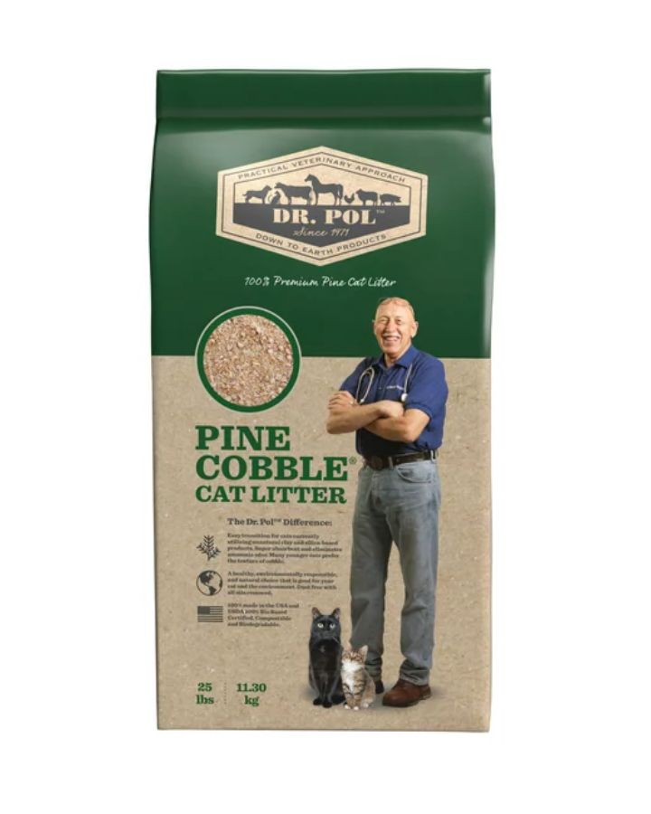 Dr. Pol Pine Cobble Cat Litter - 25lb Bag