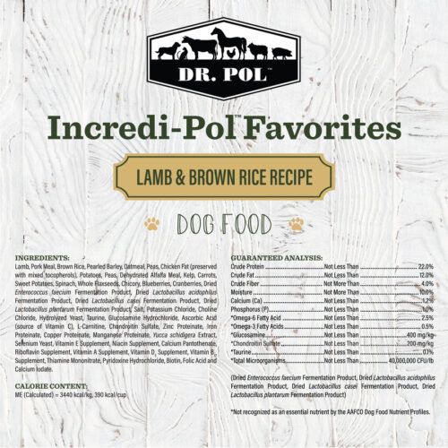 INCREDI-POL Favorites Lamb and Brown Rice Ingredients
