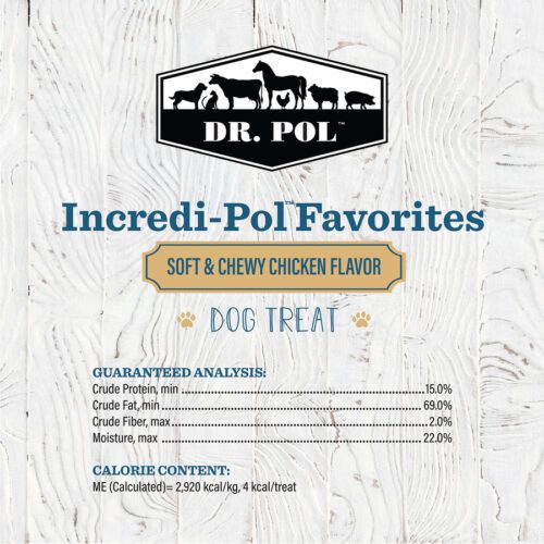 INCREDI-POL Favorites Soft and Chewy Chicken Dog Treat Description Guaranteed Analysis