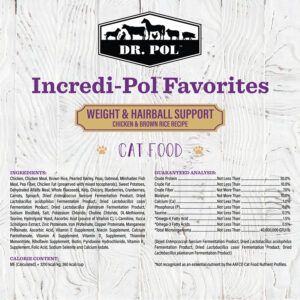 INCREDI-POL Favorites Weight and Hairball Support Cat Food Ingredients