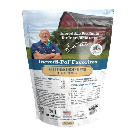 Incredi-Pol Favorites Soft and Chewy Chicken Dog Treat Back