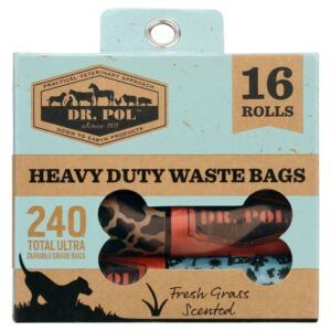 DR POL16 CT COW PRINTED WASTE BAG GRASS SCE