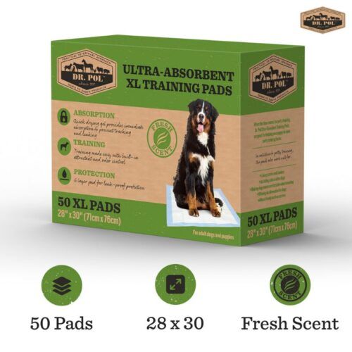 Dr. Pol Puppy Training Pads - X-Large Scented Pee Pads for Dogs with Ultra Absorbent Quick Dry Gel, 28 x 30, 50 Count - 2