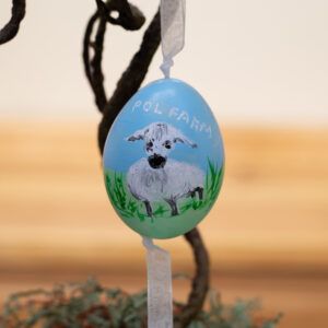 Pol Farm Painted Peacock Egg with sheep