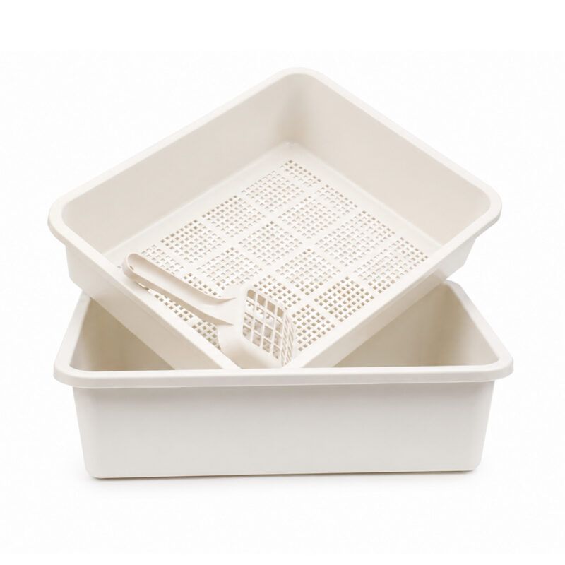 Dr. Pol 2‑Piece Pine Pellet Sifting Litter Box with Scoop