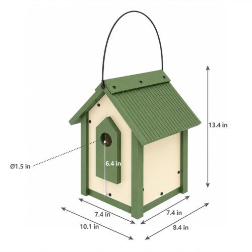 Dr. Pol A‑Frame Retreat Birdhouse Large Dimensions